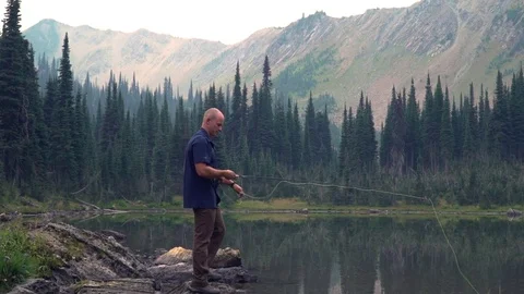 Fisherman Preparing Casting Stock Footage 84036503