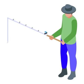 Fisherman profession icon isometric vector. Maritime angler Stock Illustration