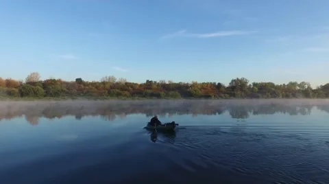 Fisherman on the river 스톡 동영상 56246253