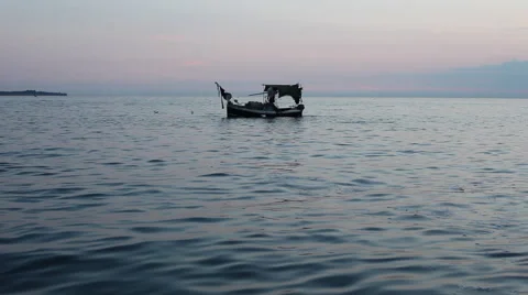 Fisherman at sea Stock Footage 61964792