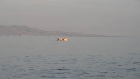 Fisherman on the sea Stock Footage 82603827