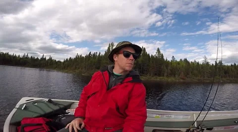 Fisherman self view on boat Stock Footage 51713809