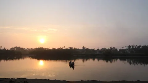 Fisherman shadow close Stock Footage 889374