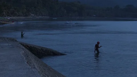 Fisherman shore Stock Footage 170181069