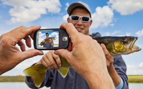 Fisherman snapshot Stock Photos