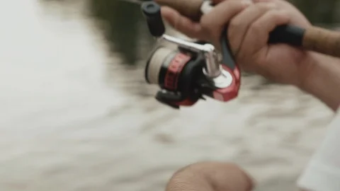 Fisherman with spinning Stock-Footage 100809251