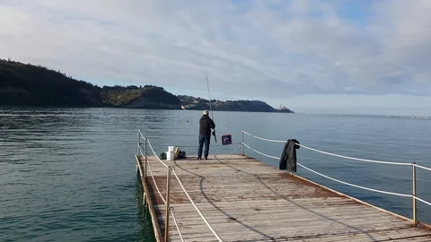 Fisherman in Strunjan Video stock 120409104