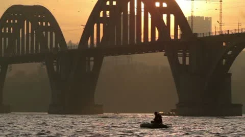 Fisherman at Sunset Stock Footage 10839338