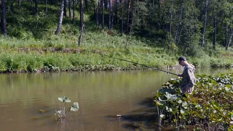 Fisherman takes out the float 스톡 동영상 80172006