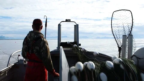 Fisherman throwing the net in the sea Stock Footage 83182653