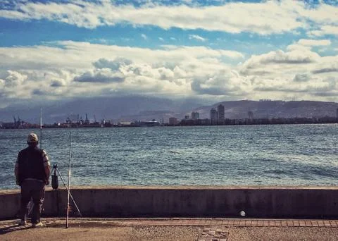 A fisherman in Turkey Stock-Fotos