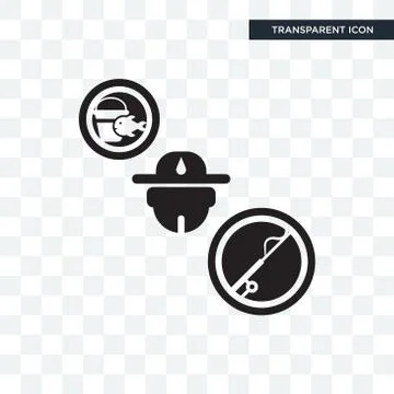 Fisherman vector icon isolated on transparent background, Fisherman logo desi Stock Illustration