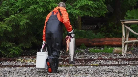 Fisherman walking Stock Footage 315714017