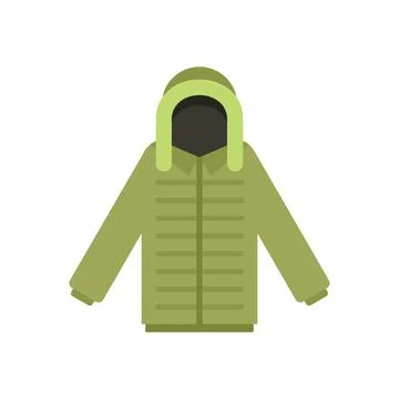 Fisherman winter jacket icon flat isolated vector Stockillustratie