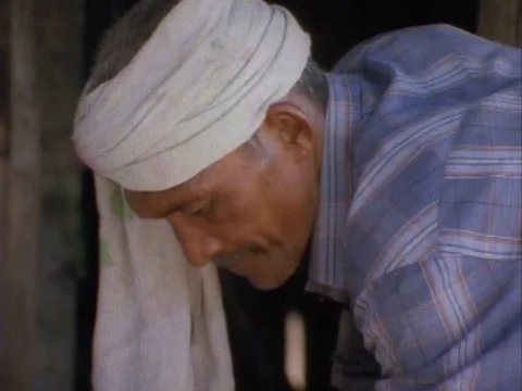 Fisherman worker packing a fish on plastic bag in shop Stock Footage 79882629