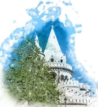 Fisherman's Bastion Stock Illustration