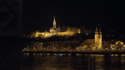 Fisherman's Bastion by night Stock Footage 129372067