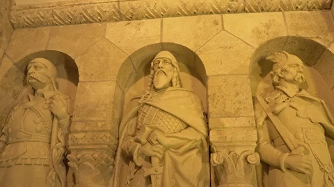 Fisherman's Bastion by night Video stock 129379044