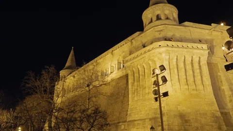 Fisherman's Bastion by night Stock Footage 129379834