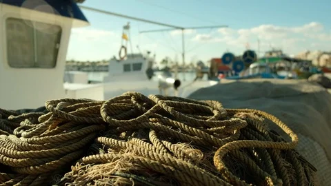 Fishermans boat Stock Footage 83458726