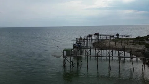 Fisherman's Hut Seen By Drone Video stock 246729851