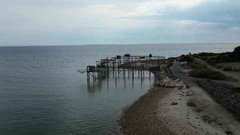 Fisherman's Hut View From Drone Video stock 246729910