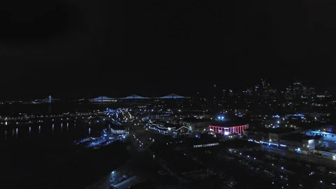 Fisherman's Wharf at Night [Left Hook] (color corrected) Stock Footage 99226855