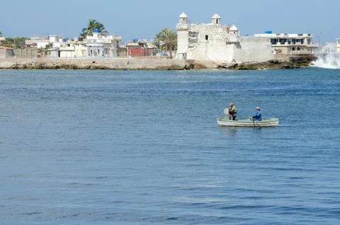 Fishermen in the bay Foto stock