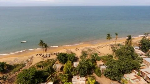 Fishermen beach from air Stock Footage 88125811