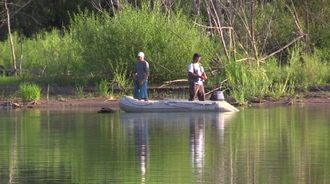 Fishermen in a boat Video stock 41542964