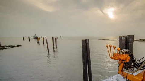 Fishermen Boat Returning From Sea Timelapse Video stock 24924103