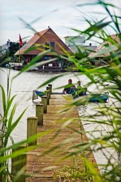 Fishermen on bridge Stock Photos