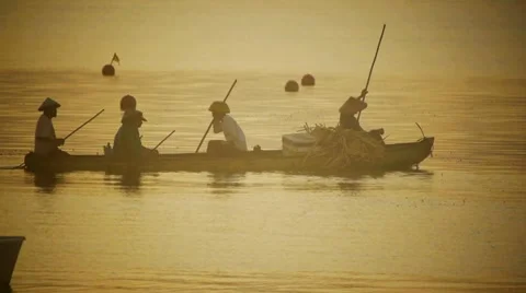 Fishermen at dawn 2 Stock Footage 7729232