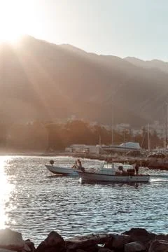 Fishermen at dawn Stock Photos