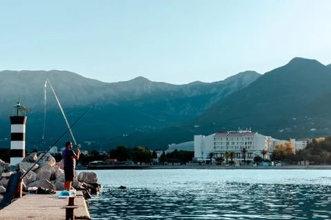Fishermen at dawn Stock Photos