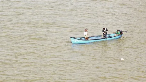 Fishermen Drawing Net Stock Footage 77977978