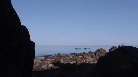 Fishermen at Driouch beach Stock Footage 123403753