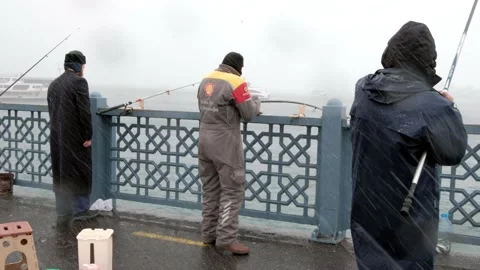 Fishermen on the Galata bridge Stock Footage 149661551