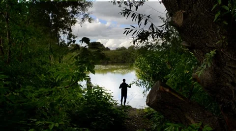 Fishermen on lake Video stock 8600501