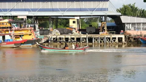 Fishermen at Mersing Stock Footage 167655340