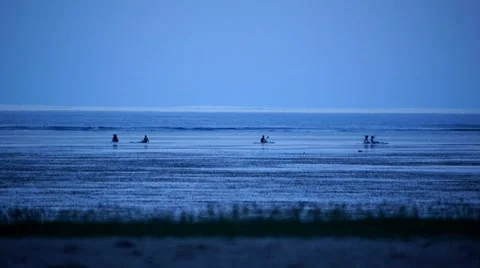 Fishermen at night 3 Stock Footage 7729240