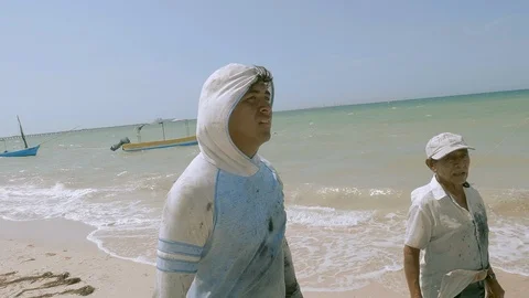 FISHERMEN AT  PROGRESO, LIFE IN MERIDA YUCATAN MEXICO. PROGRESO YUCATAN Stock Footage 100799258