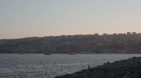 Fishermen on the quay Stock Footage 41240034