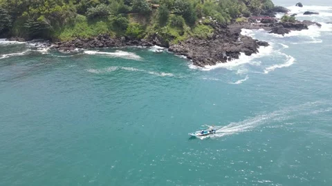 Fishermen return to shore, after catching fish Stock Footage 146352230