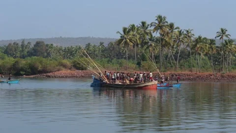 Fishermen on the river catch fish Stock Footage 147554530