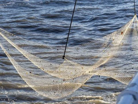 Fishermen s nets in the infrastructure called TRABUCCO in Italian language .. Stock Photos