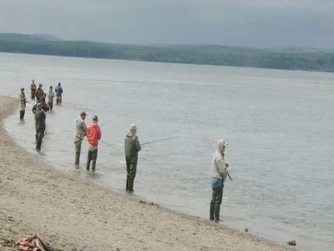 Fishermen at sea Stock Footage 80672361