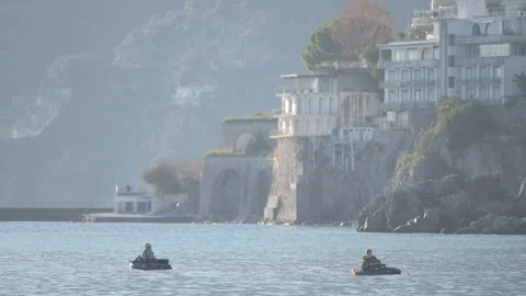 Fishermen in the sea Stock Footage 148136427