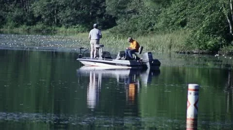 Fishermen on Shallow Water Stock Footage 11186246