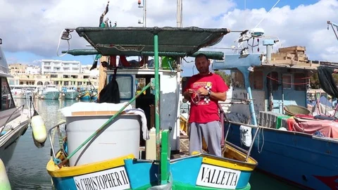 Fishermen Sort Out The Nets And Gear Preparing For Fishing Stock Footage 99686005